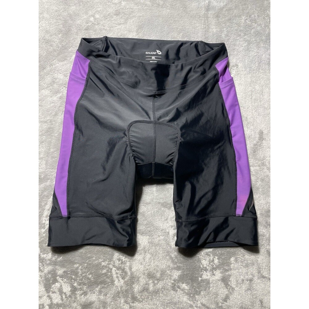 Baleaf Cycling Black & Purple With Red Padding Biking Shorts Plus Size 2XL